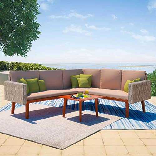 Festnight Gartenlounge Rattan Lounge Gartenmöbel Set Loungemöbel Terrasse Terrassenmöbel Outdoor Sofa Ecklounge Gartensofa Garten Loungeset Sitzgruppe Sitzgarnitur von Festnight