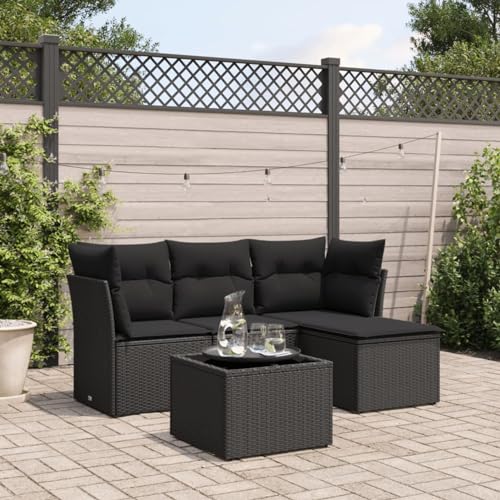 Festnight Gartenlounge mit Stauraum Balkon Lounge Balkon Sofa Rattan Sofa Klein Rattansofa Gartensofa Ecksofa Lounge Sofa Outdoor Polyrattan Balkonmöbel Couch Gartenmöbel Ecklounge von Festnight