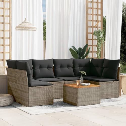 Festnight Gartenlounge mit Stauraum Rattan Garten Loungemöbel Set Ecksofa Garten Lounge Sofa Outdoor Polyrattan Gartensofa Terrasse Ecklounge Terrassenmöbel Gartenmöbel von Festnight