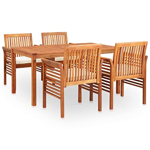 Festnight Gartenmöbel Set 4 Personen Sitzgruppe Garten Essgruppe Holz Gartentisch mit 4 Stühlen Set Gartengarnitur Sitzgarnitur Terrassenmöbel Gartensessel Esstisch Holzisch Massivholz Akazie von Festnight