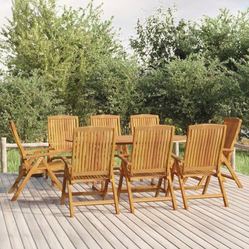 Festnight Gartenmöbel Set Gartentisch mit Stühlen Set 8 Personen Sitzgruppe Garten Essgruppe Holz Gartentisch Set mit 8 Stühlen Klappbar Gartengarnitur Sitzgarnitur Esstisch Massivholz Teak von Festnight