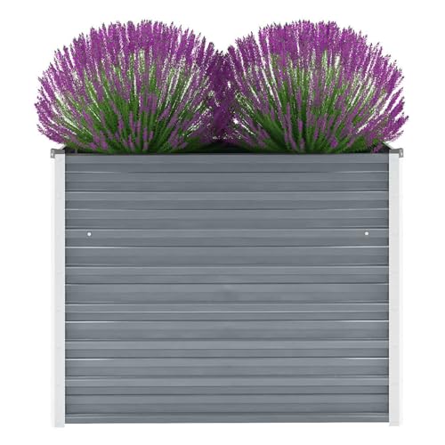 Festnight Gartenpflanzen Hochbeet Gartenbeet Verzinkter Stahl Frühbeet | Pflanzkasten für Garten Blumen Gemüse Grossen von Festnight