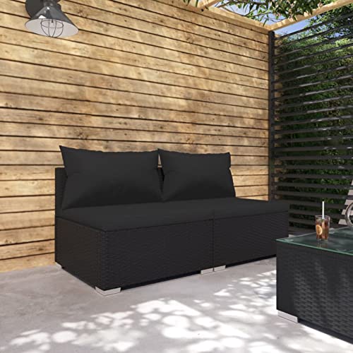 Festnight Gartensofa 2-Sitzer Rattan Sofa Balkonmöbel Lounge Sofa Outdoor Balkonsofa Balkon Couch Garten Gartenbank Sitzbank Gartenmöbel Set Loungemöbel Terrasse, Braun von Festnight