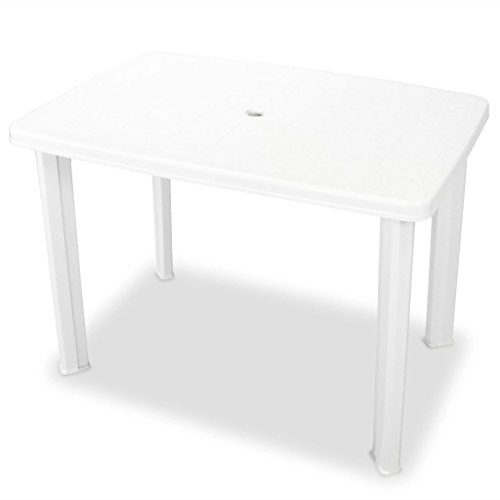 Festnight Gartentisch Esstisch Tisch Terrassentisch 101 x 68 x 72 cm Kunststoff Weiß von Festnight