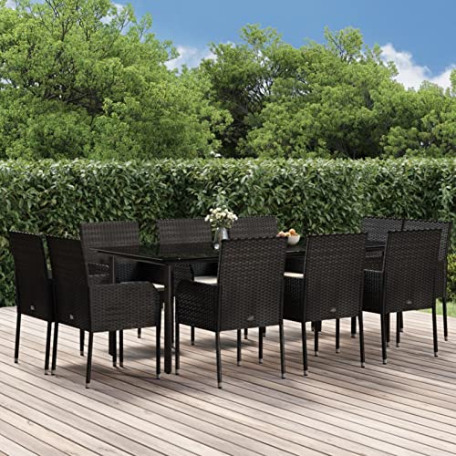 Festnight Gartentisch mit Stühlen Set Rattan Gartenmöbel Set 10 Stühle mit Tisch Polyrattan Sitzgruppe Garten Essgruppe 10 Personen Gartengarnitur Sitzgarnitur Wetterfest Outdoor Esstisch von Festnight