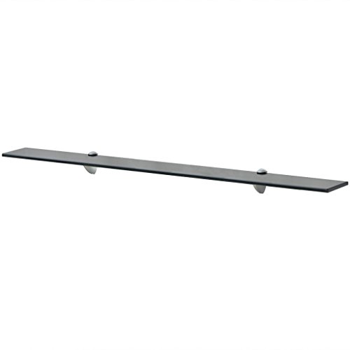 Festnight Glas Schwebendes Regal Wand Glasregal Glasboden Glasablage 100 x 20 cm Dicke von 8 mm Tragfähigkeit 15 kg - Schwarz von Festnight