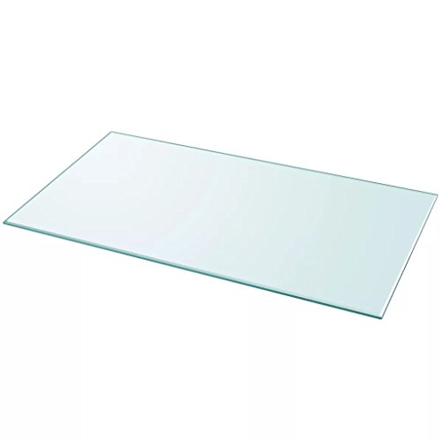 Festnight Glas Tischplatte 120 x 65 cm Glasplatte Ersatzteil Quadratisch Tischplatte aus Glas Transparent von Festnight