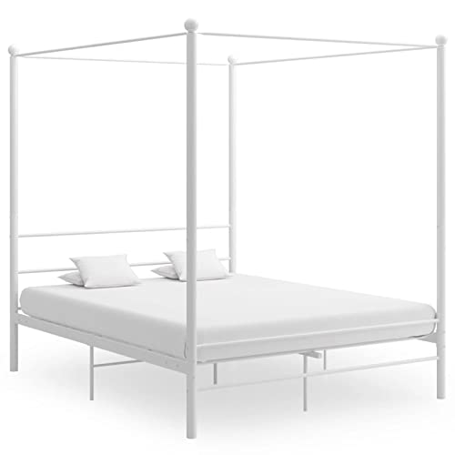 Festnight Himmelbett Bettrahmen 160x200 cm Moskitonetz Bett Metall Metallbett Bettgestell mit Lattenrost Doppelbett Gästebett Jugendbett Schlafzimmerbett Weiß Festnight Himmelbett Bettrahmen 160x200 cm Moskitonetz Bett Metall Metallbett Bettgestell mit Lattenrost Doppelbett Gästebett Jugendbett Schlafzimmerbett Weiß von Festnight