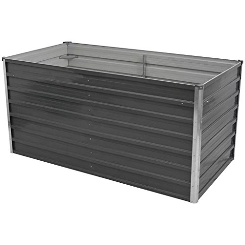 Festnight_ Hochbeet Gartenbeet aus Verzinkter Stahl Terrasse Balkon Pflanzbeet 160 x 80 x 77 cm Grau Festnight_ Hochbeet Gartenbeet aus Verzinkter Stahl Terrasse Balkon Pflanzbeet 160 x 80 x 77 cm Grau von Festnight