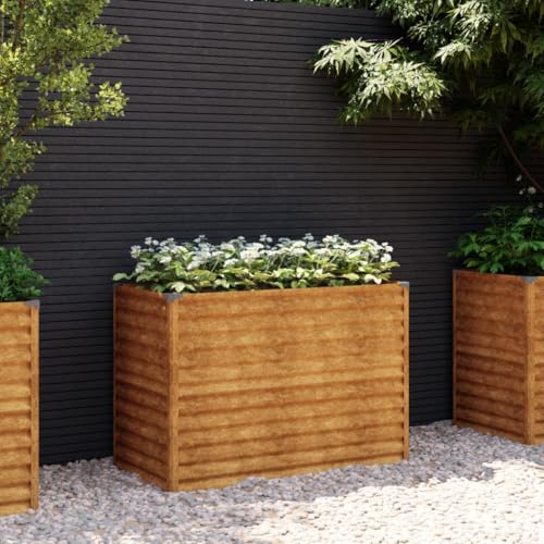 Festnight Hochbeet Metall 100x50x69 cm Cortenstahl Hochbeete für Garten Balkon Terrasse Kräuterbeet Hochbeet Groß Gemüsebeet Pflanzkasten Blumenkübel Blumenkasten Pflanzkübel von Festnight