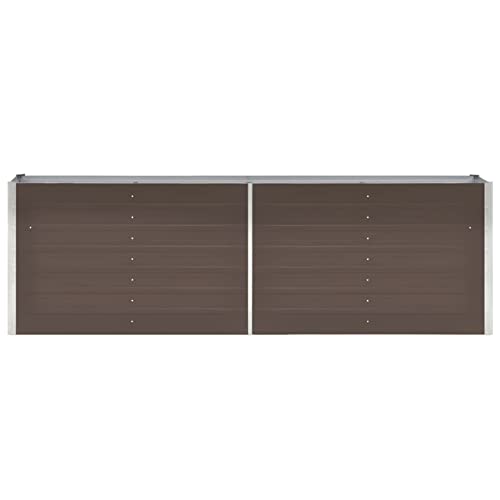 Festnight Hochbeet Metall Braun 240x40x77 cm Hochbeete für Garten Balkon Terrasse Kräuterbeet Gemüsebeet Verzinkter Stahl Hochbeet Groß Pflanzkasten Blumenkasten Blumenkübel Pflanzkübel Groß von Festnight