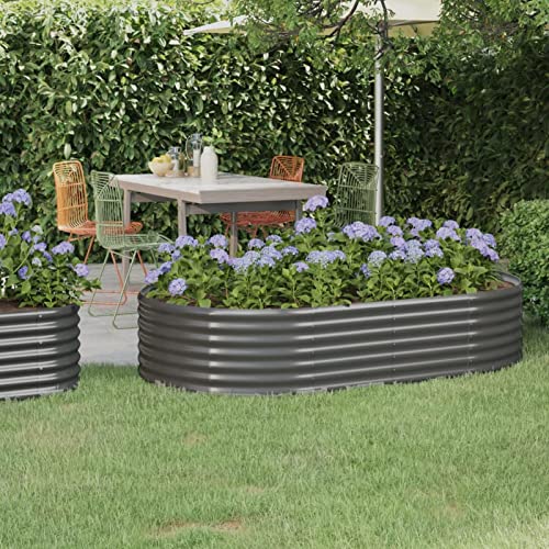 Festnight Hochbeet Metall Oval 175x100x36 cm Hochbeete für Garten Balkon Terrasse Hochbeet Groß Pulverbeschichteter Stahl Kräuterbeet Pflanzkübel Gemüsebeet Blumenkasten Pflanzkasten Grau Festnight Hochbeet Metall Oval 175x100x36 cm Hochbeete für Garten Balkon Terrasse Hochbeet Groß Pulverbeschichteter Stahl Kräuterbeet Pflanzkübel Gemüsebeet Blumenkasten Pflanzkasten Grau von Festnight
