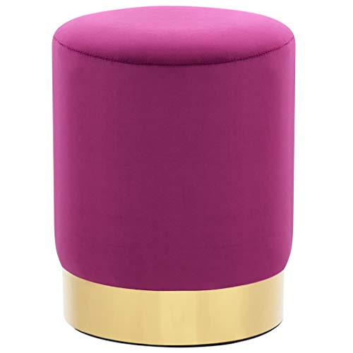 Festnight Hocker Fassform Barstuhl Bistrohocker Sitzhocker Schemel Samthocker Pouf Sitzpouf Velour Fußhocker Lila und Golden Samt 26,5 x 38 cm von Festnight