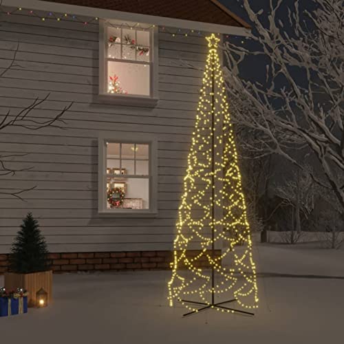 Festnight LED Weihnachtsbaum Außen,Lichterbaum Aussen, Beleuchteter Weihnachtsbaum Außen, Warmweiß, Tannenbaum Beleuchtung 1400 LEDs 500cm Weihnachtsdeko Aussen von Festnight