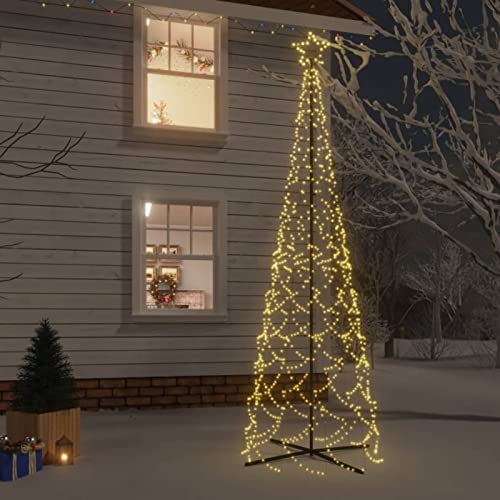 Festnight LED Weihnachtsbaum Außen,Lichterbaum Aussen, Beleuchteter Weihnachtsbaum Außen,Warmweiß, Tannenbaum Beleuchtung 300 LEDs 500cm Weihnachtsdeko Aussen von Festnight