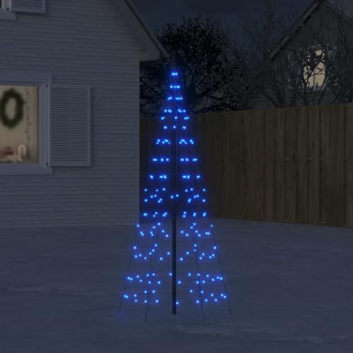Festnight LED Weihnachtsbaum Außen mit Erdnägeln,Lichterbaum Aussen,Beleuchteter Weihnachtsbaum Außen,Blau,Tannenbaum Beleuchtung 200 LEDs 180cm Weihnachtsdeko Aussen von Festnight