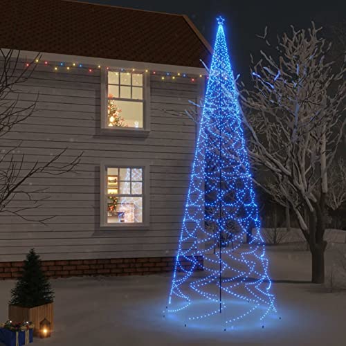 Festnight LED Weihnachtsbaum Außen mit Erdnägeln,Lichterbaum Aussen,Weihnachtspyramide,Tannenbaum Beleuchtung Blau 3000 LEDs 800 cm Weihnachtsdeko Aussen von Festnight