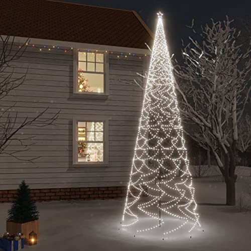 Festnight LED Weihnachtsbaum Außen mit Erdnägeln,Lichterbaum Aussen,Weihnachtspyramide,Tannenbaum Beleuchtung Kaltweiß 3000 LEDs 800 cm Weihnachtsdeko Aussen von Festnight