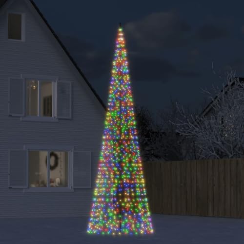 Festnight Led Weihnachtsbaum Aussen 500 cm 1534 LEDs ohne Fahnenmast Tannenbaum Outdoor Beleuchteter Weihnachtsbaum Weihnachtsdeko Außen Metall Kegelform Lichterpyramide Groß Lichterbaum von Festnight