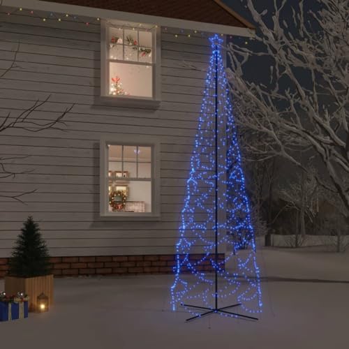 Festnight Led Weihnachtsbaum Aussen 500x160 cm 1400 LEDs Beleuchtet Tannenbaum Outdoor Lichterbaum Kegelform Draußen Groß Weihnachtsdeko Außen Lichterpyramide Metall Christbaum von Festnight