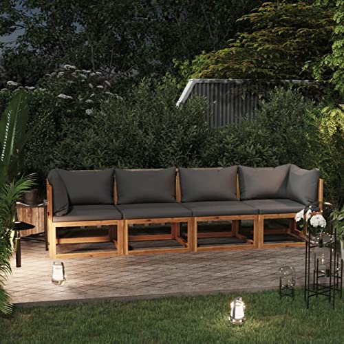 Festnight Lounge Sofa Outdoor 4 Sitzer Balkonmöbel Holz Kleiner Balkon Gartensofa Gartenlounge Outdoor Klein Balkon Lounge Sofa Sitzbank Garten Gartenmöbel Set Sitzgruppe Loungemöbel von Festnight