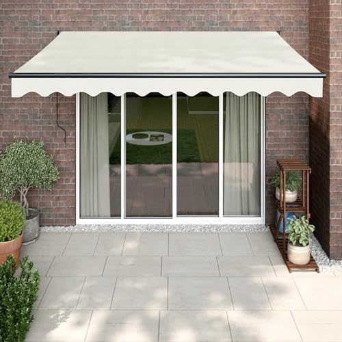 Festnight Manuelle Markise 3,5x2,5 m Gelenkarmmarkise 250 Breit Kassettenmarkise Wasserdicht Terrassenmarkise Sonnenmarkise Terrasse Balkon Sonnenschutz Gelenkmarkise mit Handkurbel von Festnight