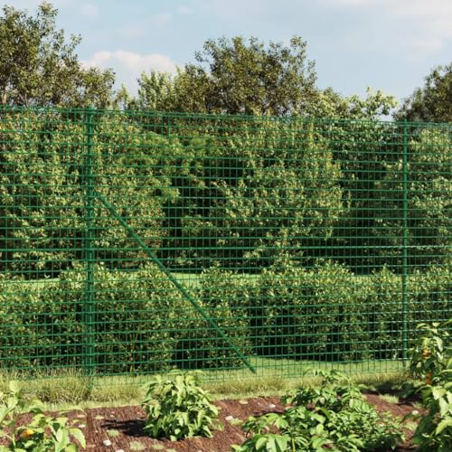 Festnight Maschendrahtzaun Komplett Set 2 x 25 m Grün Gitterzaun Wühlmausgitter Drahtzaun Hasendraht Kaninchendraht Hühnerdraht Tiergeheges Maschendraht Verzinkter Stahl von Festnight