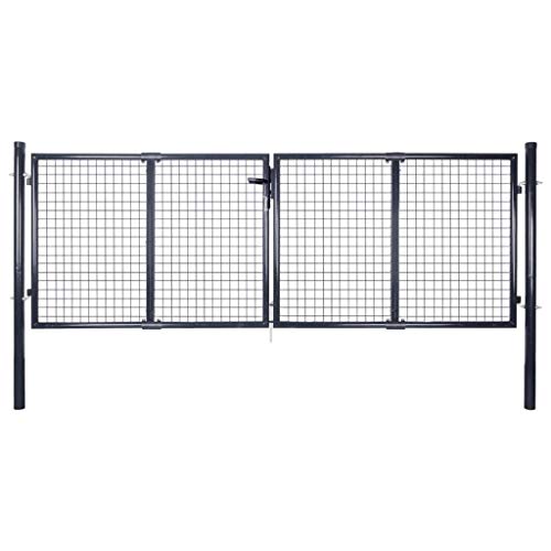 Festnight Mesh-Gartentor Verzinkter Stahl Gartenzauntor mit Seitenpfosten Gartenpforte Gartentür 289 x 100 cm Anthrazitgrau Festnight Mesh-Gartentor Verzinkter Stahl Gartenzauntor mit Seitenpfosten Gartenpforte Gartentür 289 x 100 cm Anthrazitgrau von Festnight