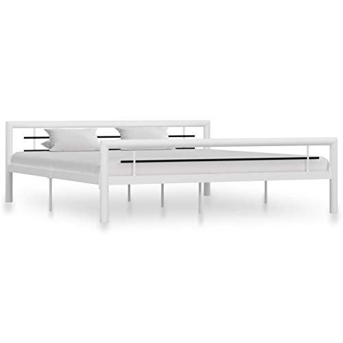 Festnight Metallbett mit Lattenrost Bettrahmen mit Kopfteil Einzelbett Gästebett Einzelbettgestell Bettgestell aus Metall Modern Jugendbett mit Lattenrost 180 x 200 cm Weiß und Schwarz Festnight Metallbett mit Lattenrost Bettrahmen mit Kopfteil Einzelbett Gästebett Einzelbettgestell Bettgestell aus Metall Modern Jugendbett mit Lattenrost 180 x 200 cm Weiß und Schwarz von Festnight