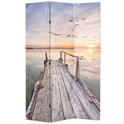 Festnight Paravent 3-teilige Raumteiler Klappbar 120 x 180 cm See mit Steg Festnight Paravent 3-teilige Raumteiler Klappbar 120 x 180 cm See mit Steg von Festnight