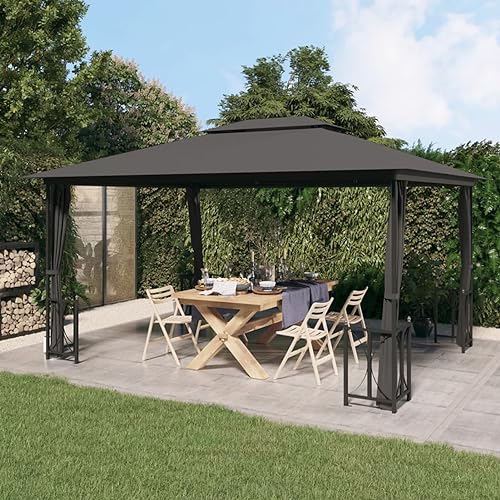 Festnight Pavillon mit Seitenwänden 3x4 m Pergola mit Festem Dach Gartenpavillon Überdachung Terrasse Sonnenschutz Terassenüberdachung Freistehend Garten Partyzelt Festnight Pavillon mit Seitenwänden 3x4 m Pergola mit Festem Dach Gartenpavillon Überdachung Terrasse Sonnenschutz Terassenüberdachung Freistehend Garten Partyzelt von Festnight