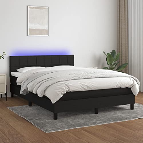 Festnight Polsterbett 140 x 200 cm Bett mit Matratze und LED Bett Komplett Polsterbett mit LED Boxspringbett Bett mit Lattenrost und Matratze Schwarz-Block mit Quadraten 140 x 200 cm Festnight Polsterbett 140 x 200 cm Bett mit Matratze und LED Bett Komplett Polsterbett mit LED Boxspringbett Bett mit Lattenrost und Matratze Schwarz-Block mit Quadraten 140 x 200 cm von Festnight