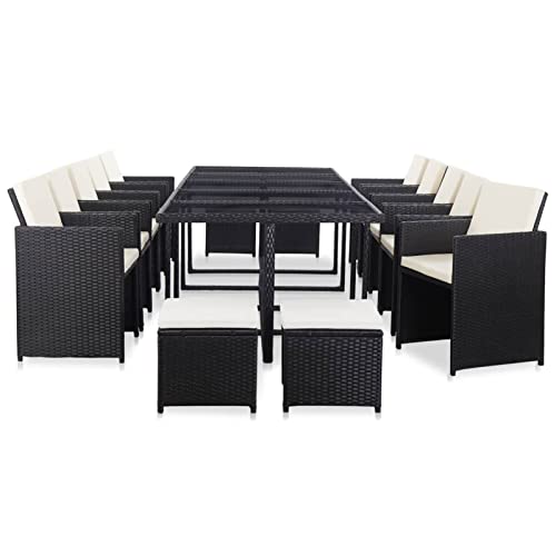 Festnight Rattan Gartenmöbel Set 10 Personen Balkon Sitzgruppe Garten Essgruppe Balkonmöbel Set Gartentisch mit 10 Stühlen Set Gartenbank Polyrattan Gartengarnitur Sitzgarnitur Balkontisch von Festnight