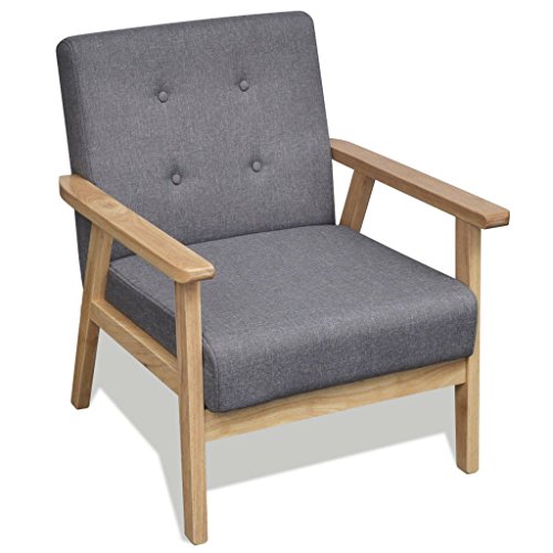 Festnight Retro Holzsessel Sessel Wohnzimmersessel Retro-Sessel mit Armlehne für Wohnzimmer Schlafzimmer Grau Festnight Retro Holzsessel Sessel Wohnzimmersessel Retro-Sessel mit Armlehne für Wohnzimmer Schlafzimmer Grau von Festnight