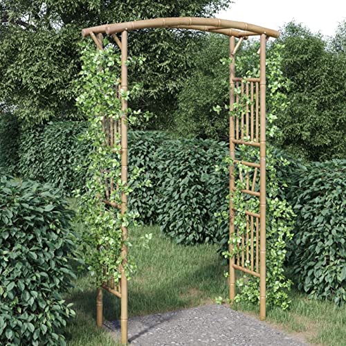 Festnight Rosenbogen Bambus Gartenbogen Rankgitter Holz Pergola Garten Rankhilfe Rosenbogen Torbogen 118x40x187 cm von Festnight