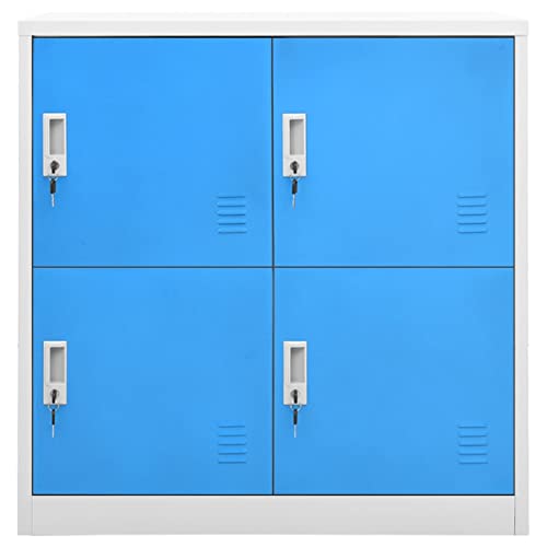 Festnight Schließfachschrank 6 Fächer Umkleideschrank Schließfach Fächerschrank Klein Spind Schrank Metall Abschließbarer Metallschrank Stahlschrank Schließfächern Metallspind Hellgrau Blau von Festnight