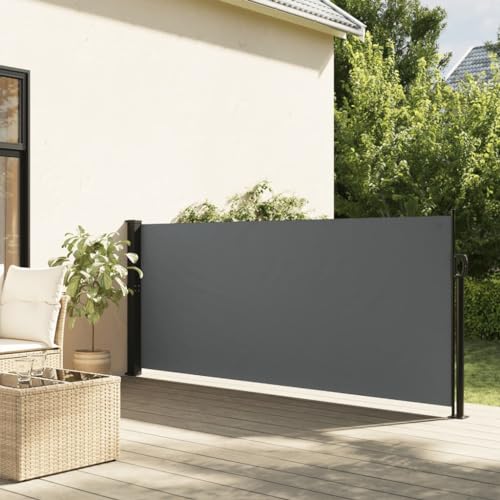 Festnight Seitenmarkise Ausziehbar 140x300 cm Sichtschutz Garten Sonnenschutz Terrasse Windschutz Sichtschutz Balkon Seitenwand Seitenrollo Außen Anthrazit von Festnight