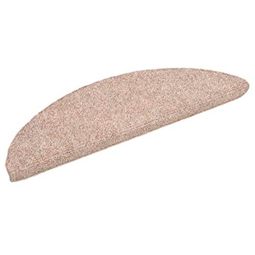 Festnight Selbstklebende Treppenmatten - 10STK.Treppenteppich Sicherheit Stufenteppich Bodentreppe Teppich Treppenstufen Stufenmatten Beige 54x16x4 cm Nadelvlies von Festnight