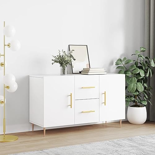 Festnight Sideboard Wohnzimmer Sideboard Flur Weiß-3 100x36x60 cm Moderne Sideboard Schlafzimmer Beistellschrank Schranks Viel Stauraum Kommode Schlafzimmer Schubladenschrank Metallbeine von Festnight