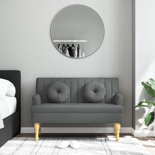 Festnight Sitzbank mit Rückenlehne Sofabank mit Armlehne 2 Sitzer Sofa Retro Küchensofa Esszimmerbank Polsterbank Loungesofa Flurbank Loungebank Essbank Stoffsofa Küchenbank Bank Küche Dunkelgrau von Festnight