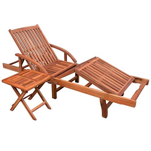 Festnight Sonnenliege Akazienholz klappbar mit Beistelltisch, Sonnenliege mit Rollen, Gartenliege mit Rollen, Gartenliege Wetterfest, Garten Liege, Holzliege Festnight Sonnenliege Akazienholz klappbar mit Beistelltisch, Sonnenliege mit Rollen, Gartenliege mit Rollen, Gartenliege Wetterfest, Garten Liege, Holzliege von Festnight