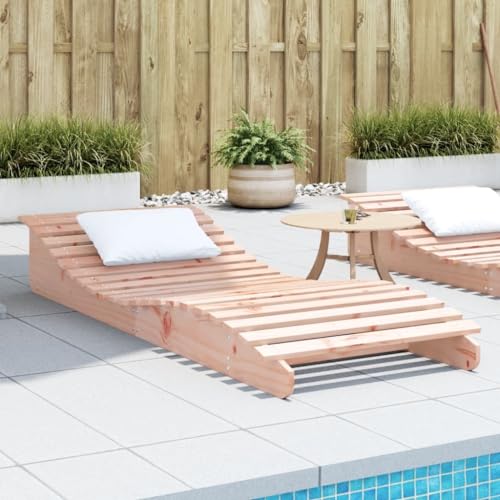 Festnight Sonnenliege Holz Wetterfest Garten Doppelliege Loungebett Sonnenbett Outdoor Bett Holzliege Garten Liege Holzliege Himmelsliege Liegelänge 205 x 80 x 31,5 cm Douglasienholz von Festnight