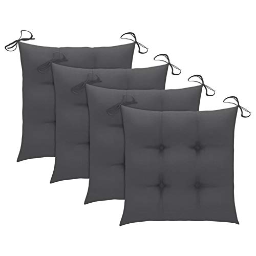 Festnight Stuhlkissen 40x40 cm Sitzkissen für Stuhl Gartenstuhl Polsterauflage Kissen Sitzauflage Outdoor Gartenstuhlkissen Gartenstuhlauflagen 4er Set Gartenkissen Anthrazit 7 cm Dick Stoff von Festnight