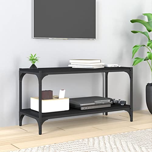 Festnight TV-Schrank, TV Board, Lowboard Fernsehschrank TV mit Fächern, TV Board, TV Kommode für TV-Geräte, TV Bank für Wohnzimmer, Metall, Schwarz80x33x41 cm von Festnight