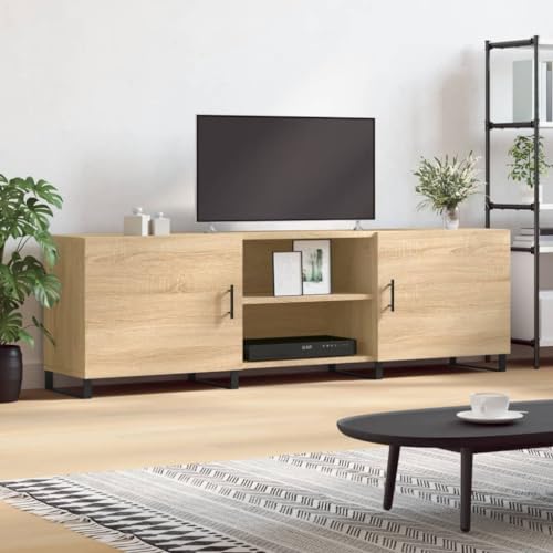 Festnight TV-Schrank Sonoma-Eiche-17 TV-Ständer Fernsehschrank TV Sideboard Wohnzimmer TV Board 150x30x50 cm Medienschrank TV Board Fernsehtisch Lowboard für Fernseher Holzwerkstoff von Festnight