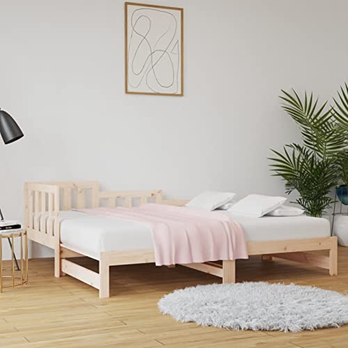 Festnight Tagesbett Ausziehbar 80x200 cm Ausziehbett Holz Sofabett Ausziehbares Bett Jugendbett Gästebett Funktionsbett Bettsofa Kinderbett Schlafsofa Einzelbett Doppelbett Bettgestell von Festnight