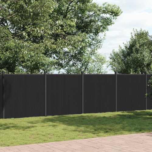 Festnight WPC Zaun Komplettset 1737 x 186 cm - Gartenzaun Sichtschutzzaun Windschutzzaun - Windschutz Sichtschutz Element für Terrasse & Garten - Inklusive Montagematerial Grau (WPC-Pfosten) von Festnight