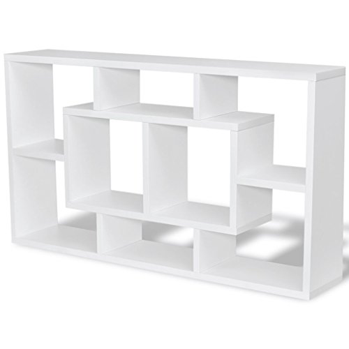 Festnight Wandregal Hängeregal Wandmotierte Regal Deko Wandboard Organizer Regale 8 Fächer 85 x 16 x 47,5 cm Weiß von Festnight