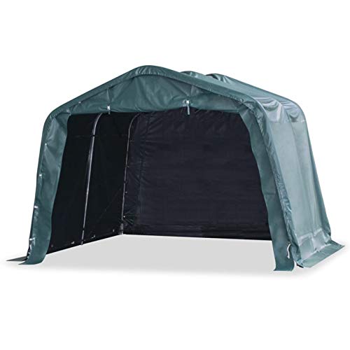 Festnight Weidezelt Winterfest PVC Weideunterstand Unterstand Wasserdichtes Stallzelt Carport Weidezelt ist für größere Nutztiere 550 g/m² 3,3×3,2 m Dunkelgrün von Festnight