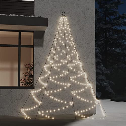 Festnight Weihnachtsbaum Wand,LED-Wandbaum Beleuchtet Wandbaum,Tannenbaum Lichterkette,Lichterkette Wand, LED Wandbaum mit Metallhaken Weihnachtsdeko 260 LED Warmweiß 3m Indoor Outdoor von Festnight